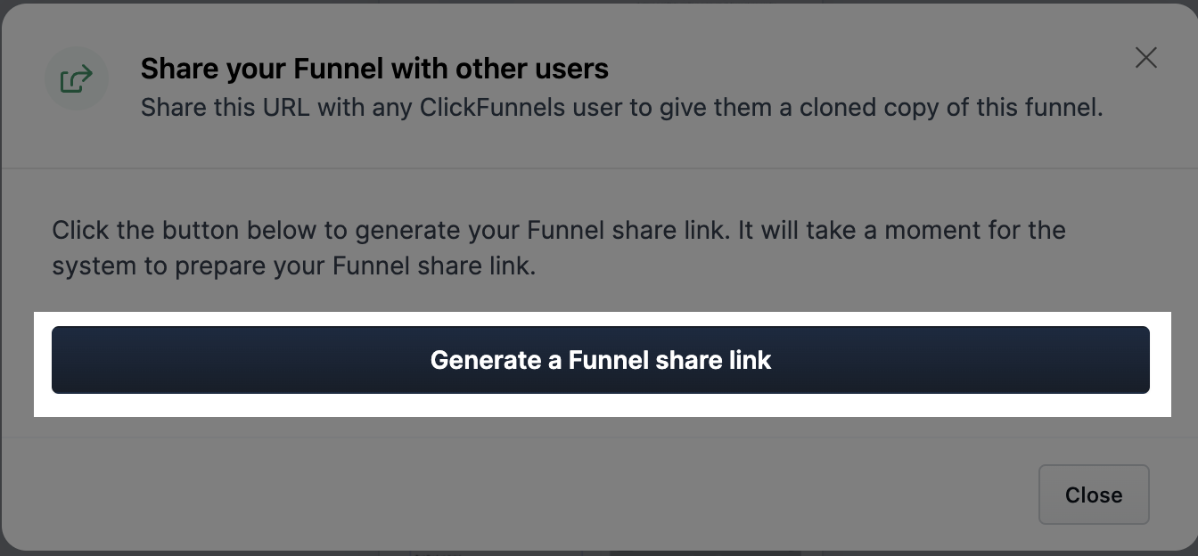 share funnel popup link