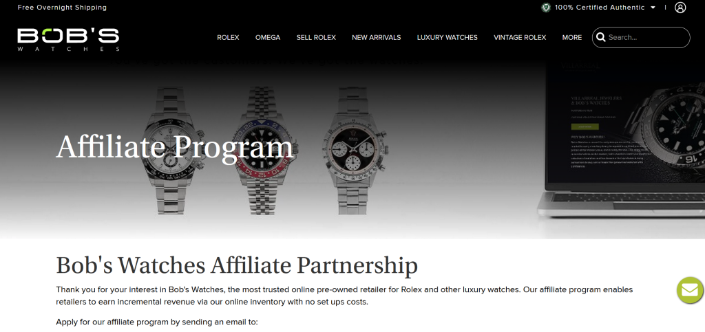 bob's watches affiliate program