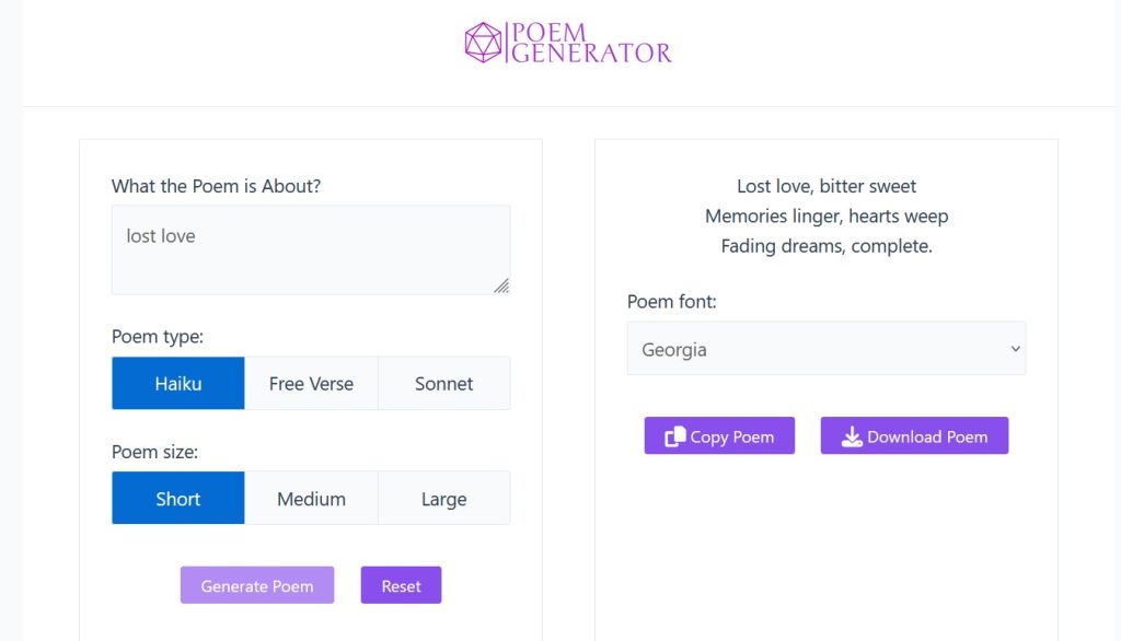 generator of poems
