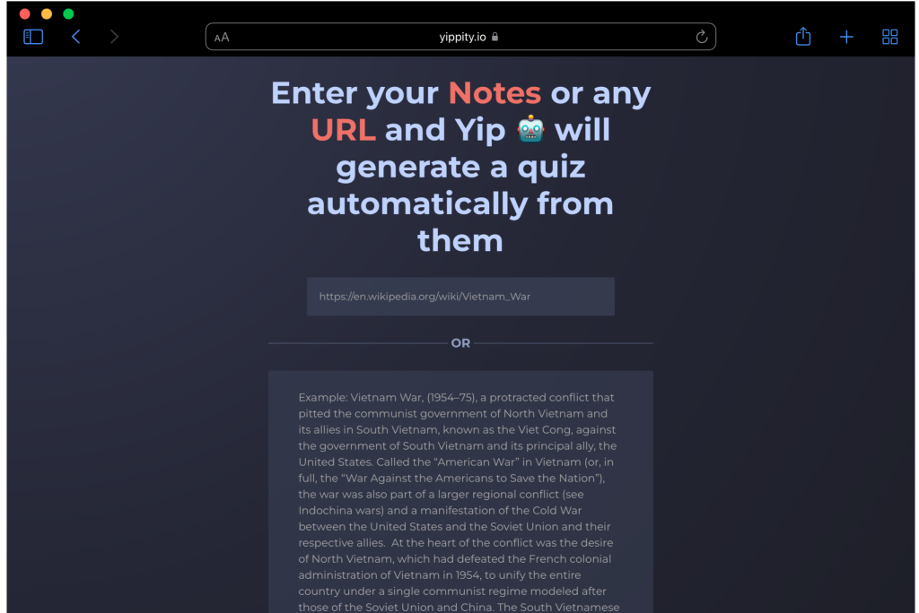yippity.io ai question generator