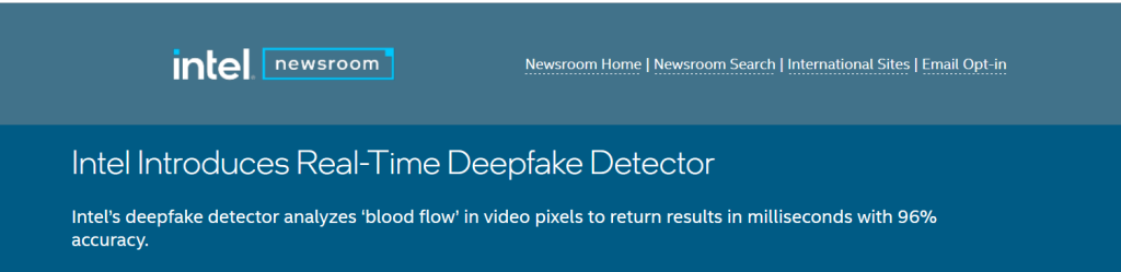 Intel's Real-Time Deepfake Detector