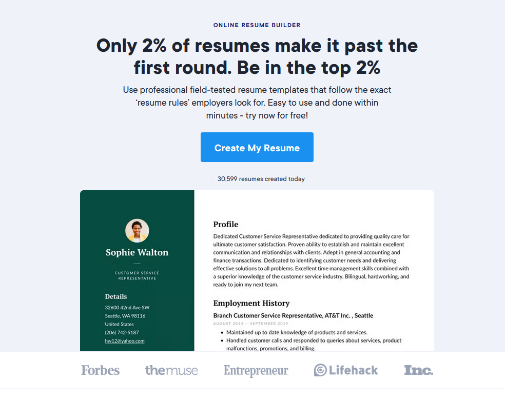 resume io builder